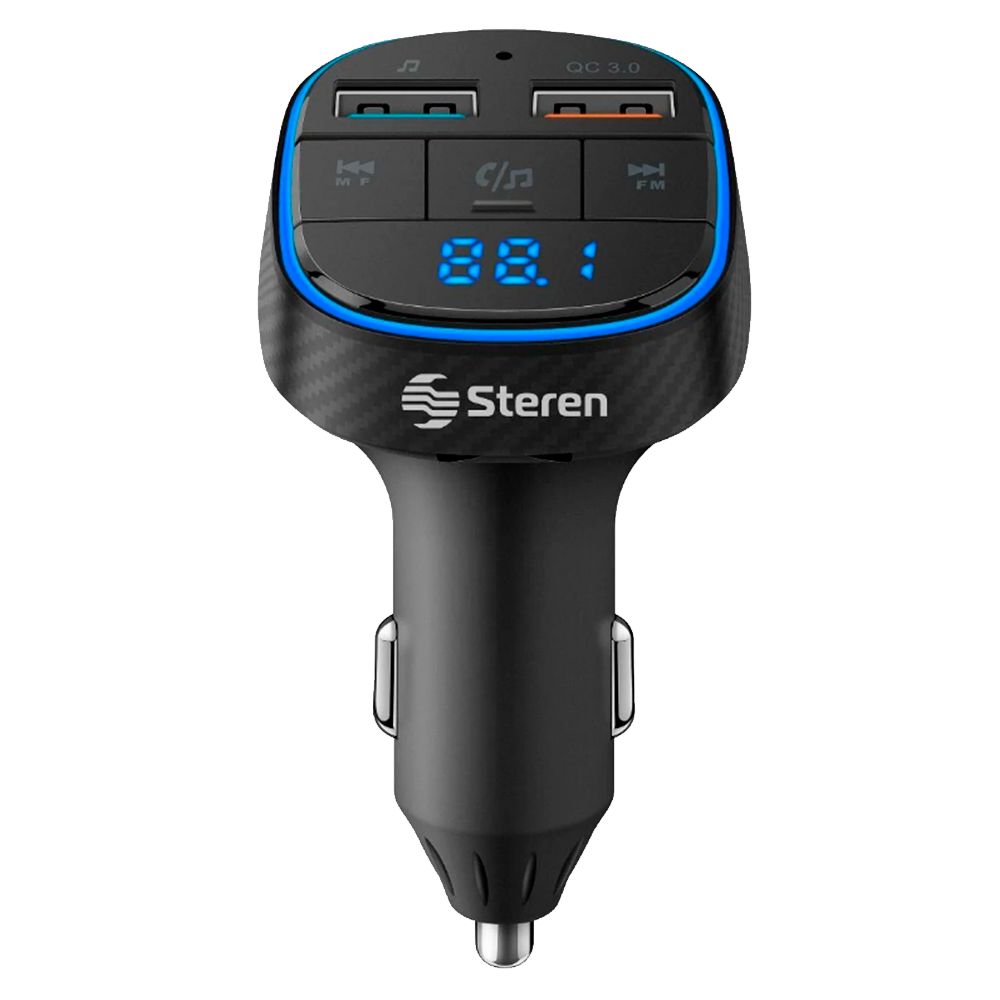 Transmisor de audio FM bluetooth Steren + cargador USB manos libres