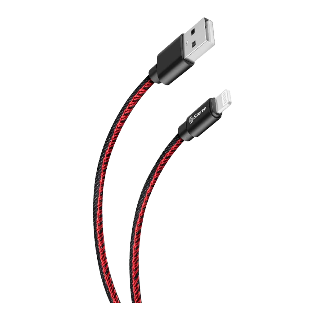 Cable USB a Lightning Steren 1.2m con cordon