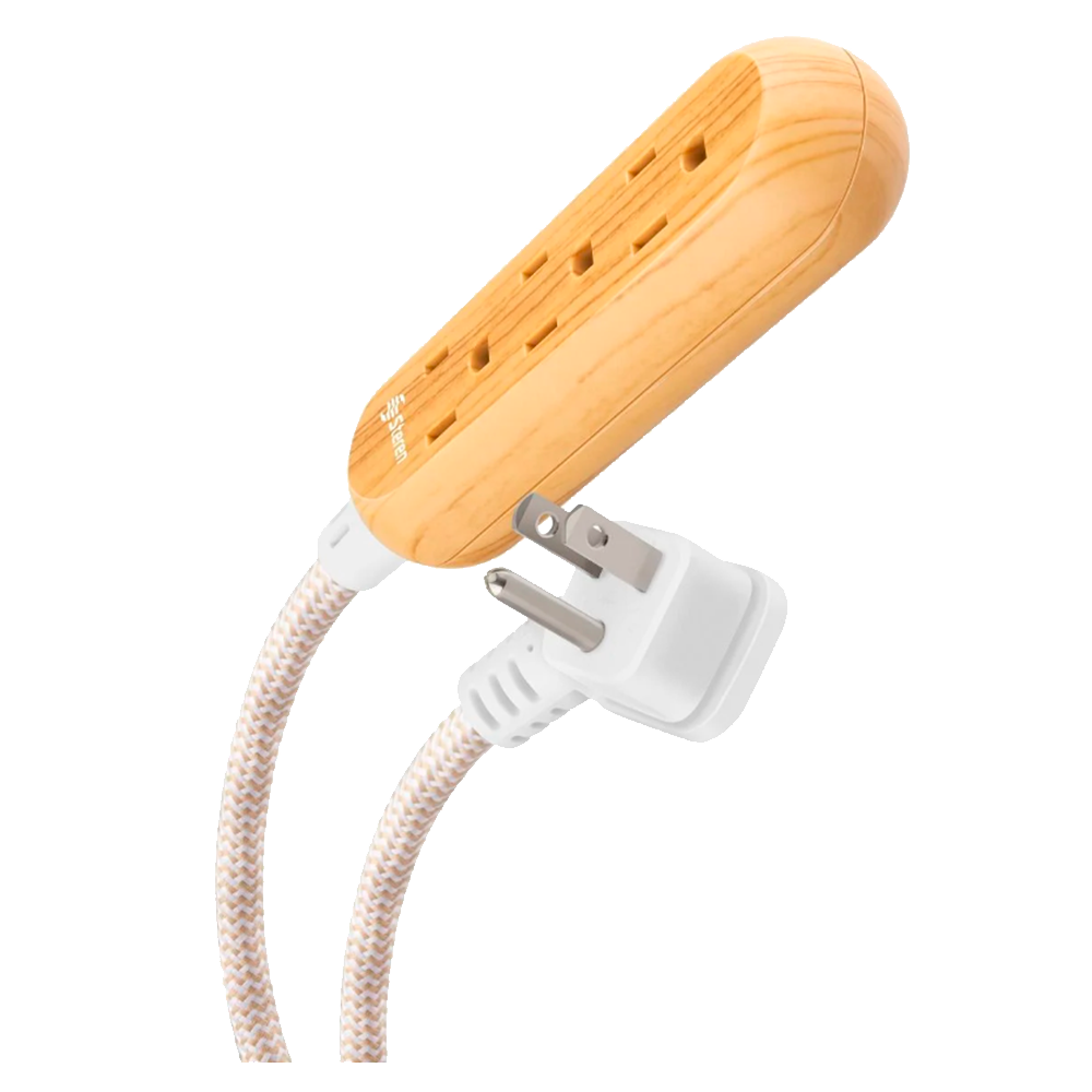 Cable de extensión eléctrica Steren 2.4m 3 tomas cable t/cordon