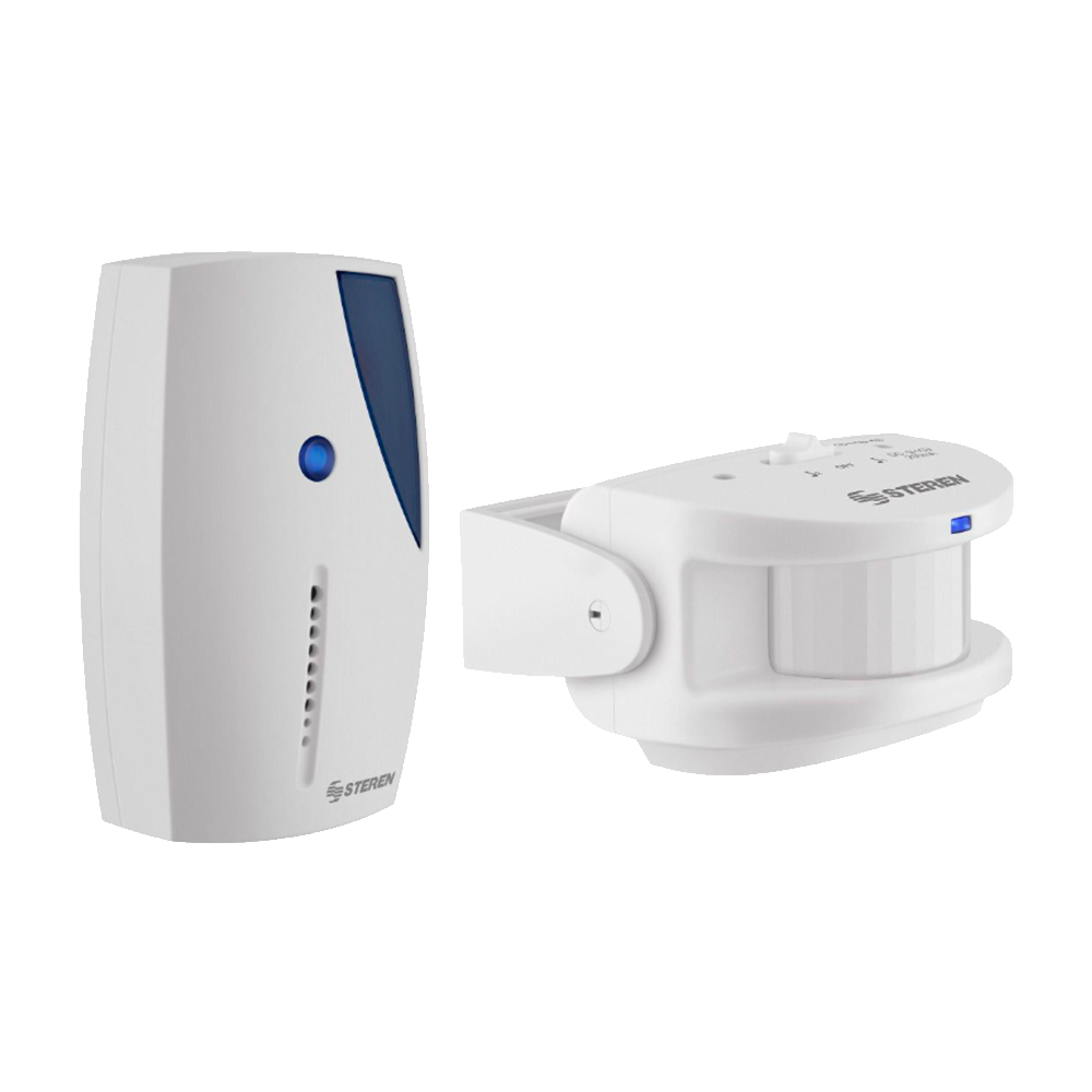 Sensor de movimiento con campana inalámbrica Steren para anunciar entrada en comercios