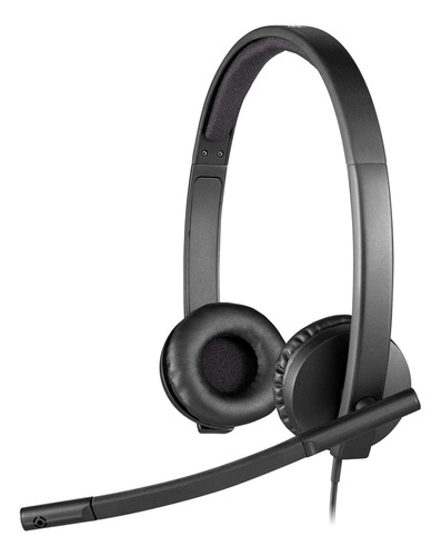 Auricular Estereo Cableado Logitech H570E con microfono- Diadema 2 orejas Negro