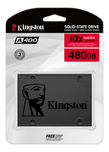 Disco Duro Sólido SSD Now A400 Kingston 480GB SATA III 2.5in 7mm