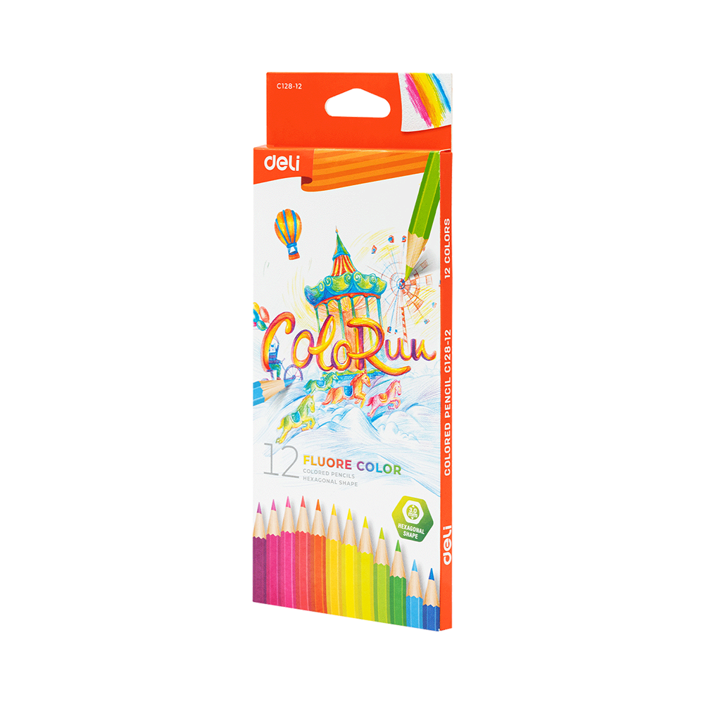 Colores Fluorescentes ColoRun Deli caja 12 colores *UMV-Unidad*