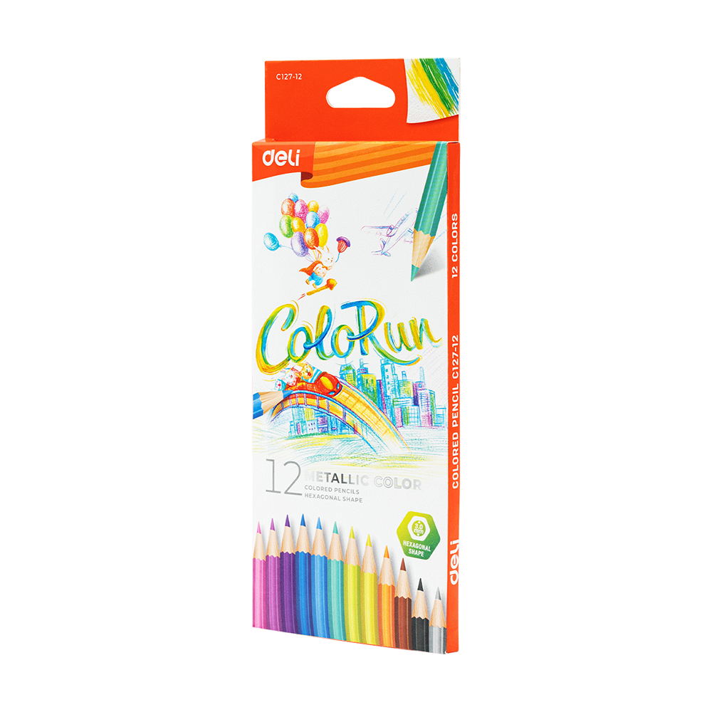 Colores Metálicos ColoRun Deli caja 12 colores *UMV-Unidad*