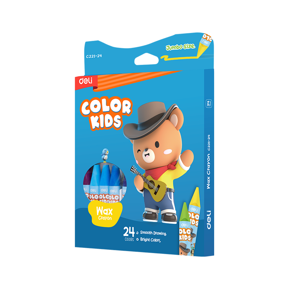 Creyones de Cera ColorKids Deli caja 24und *UMV-Inner de 12 cajas*
