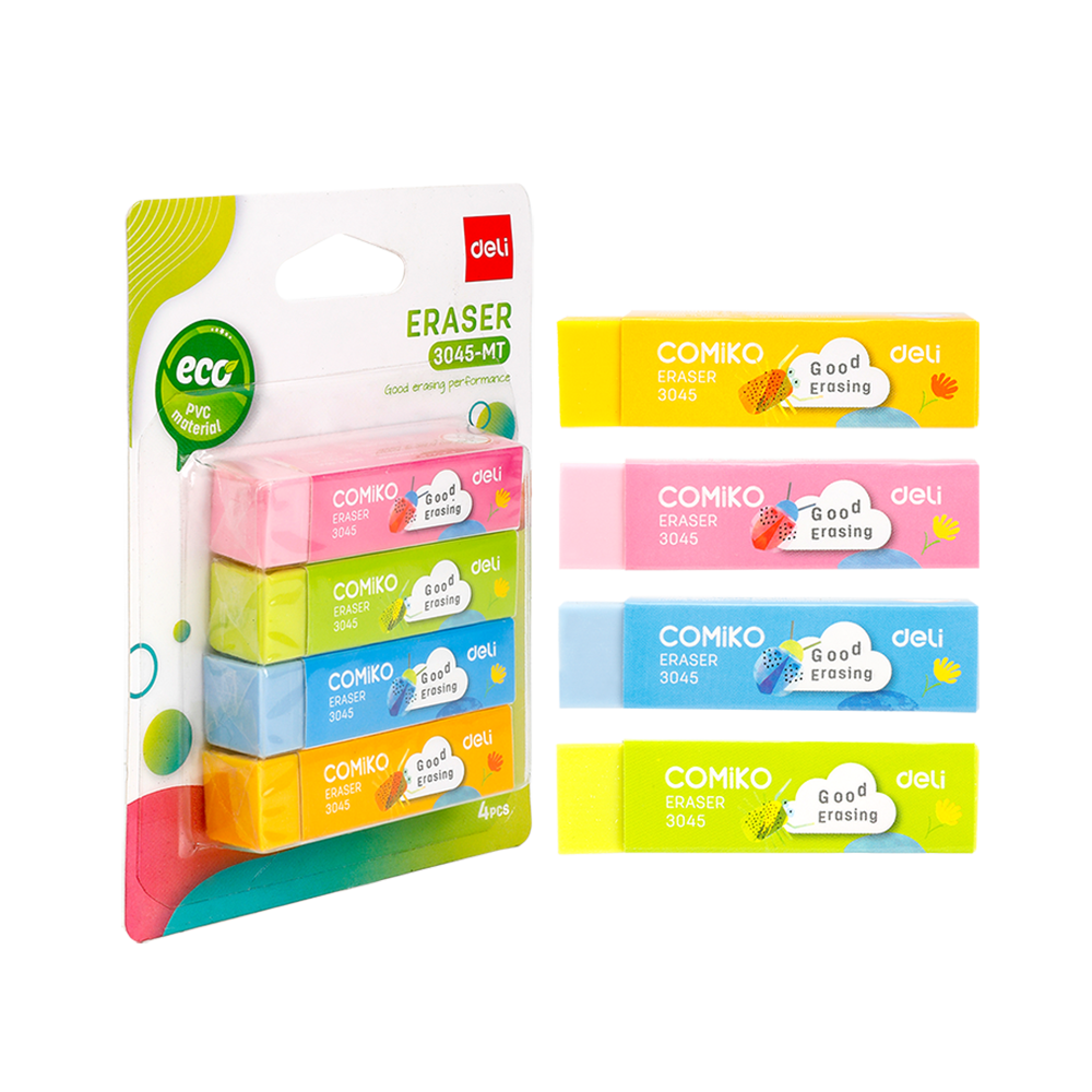 Goma de Borrar Comiko-Deli Blister 4und surtidos *UMV-Inner de 12 blisters*
