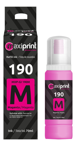 Botella de Tinta Maxiprint compatible con Canon G190 Magenta 70ml
