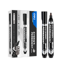 Marcador Permanente Negro Everyu Punta de Bala 2.5mm Deli *UMV-1 caja de 12und*