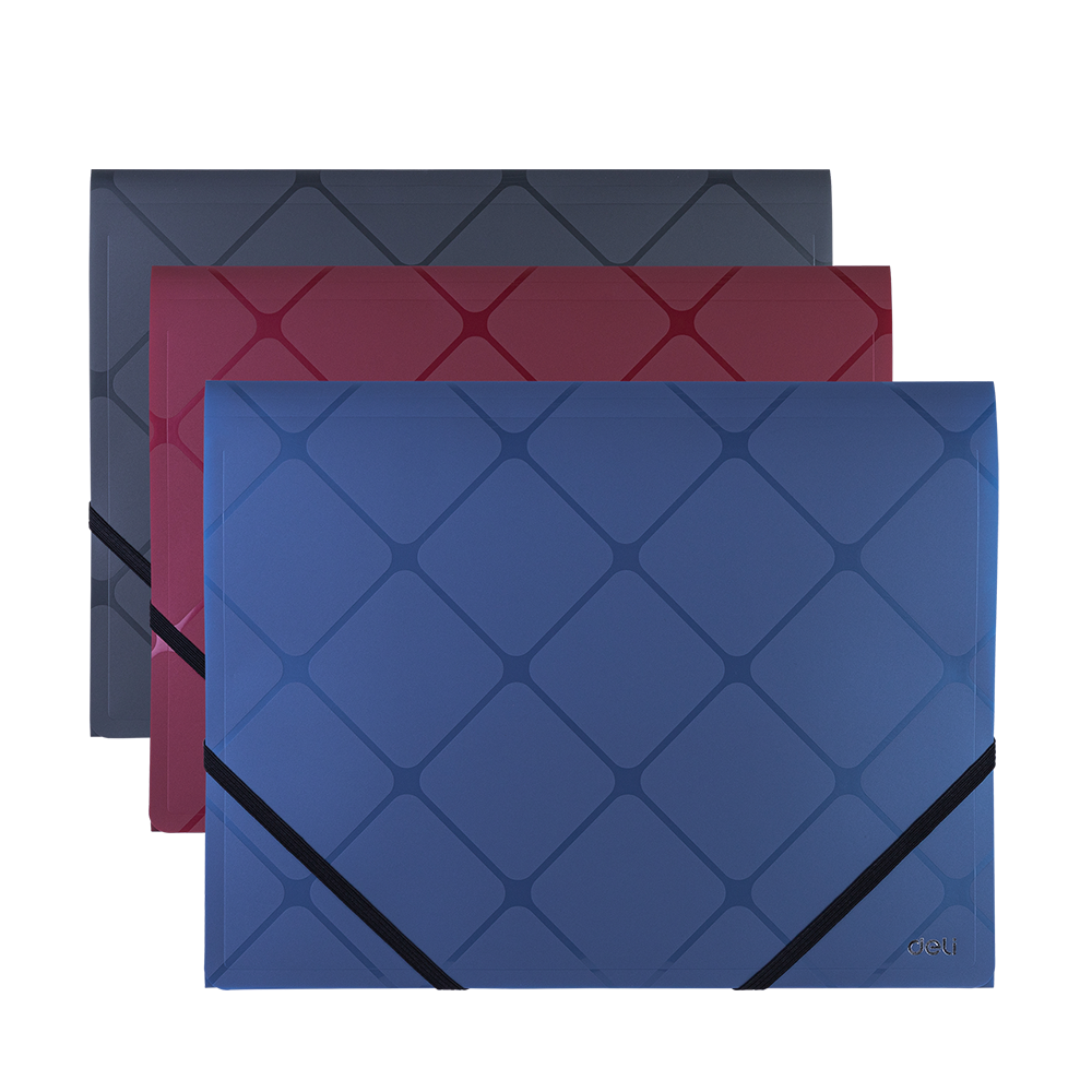 Carpeta Plástica A4 cierre elástico Deli *UMV-3und surtidas*