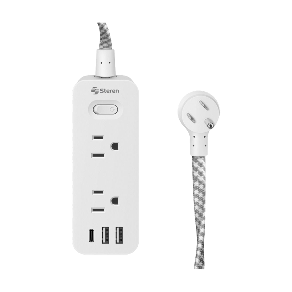 Regleta multicontactos de 6 salidas y cargador USB C PD 20W y  2 USB 12W