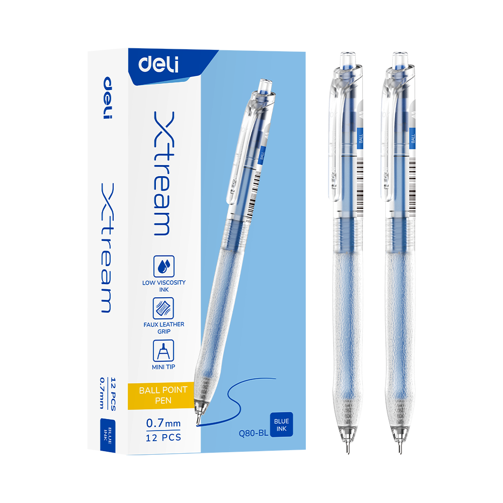 Bolígrafo Azul Punta Mini 0.7mm Retráctil Deli *UMV-1 caja de 12und*