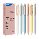 Boligrafo de Gel Retráctil Linfini Tinta Negra Punta de Bala 0.5mm Clip Metálico Deli *UMV-1 caja de 12und*
