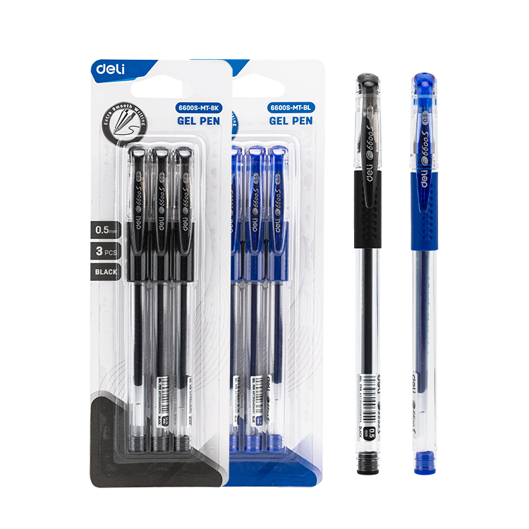 Bolígrafo de Gel Azul 0.5mm Deli *UMV-4 blisters de 3und*