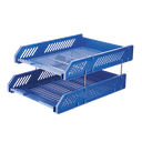 Bandeja Organizadora De Archivos 2 Niveles Azul 268x336x65mm Deli  *UMV-1und*