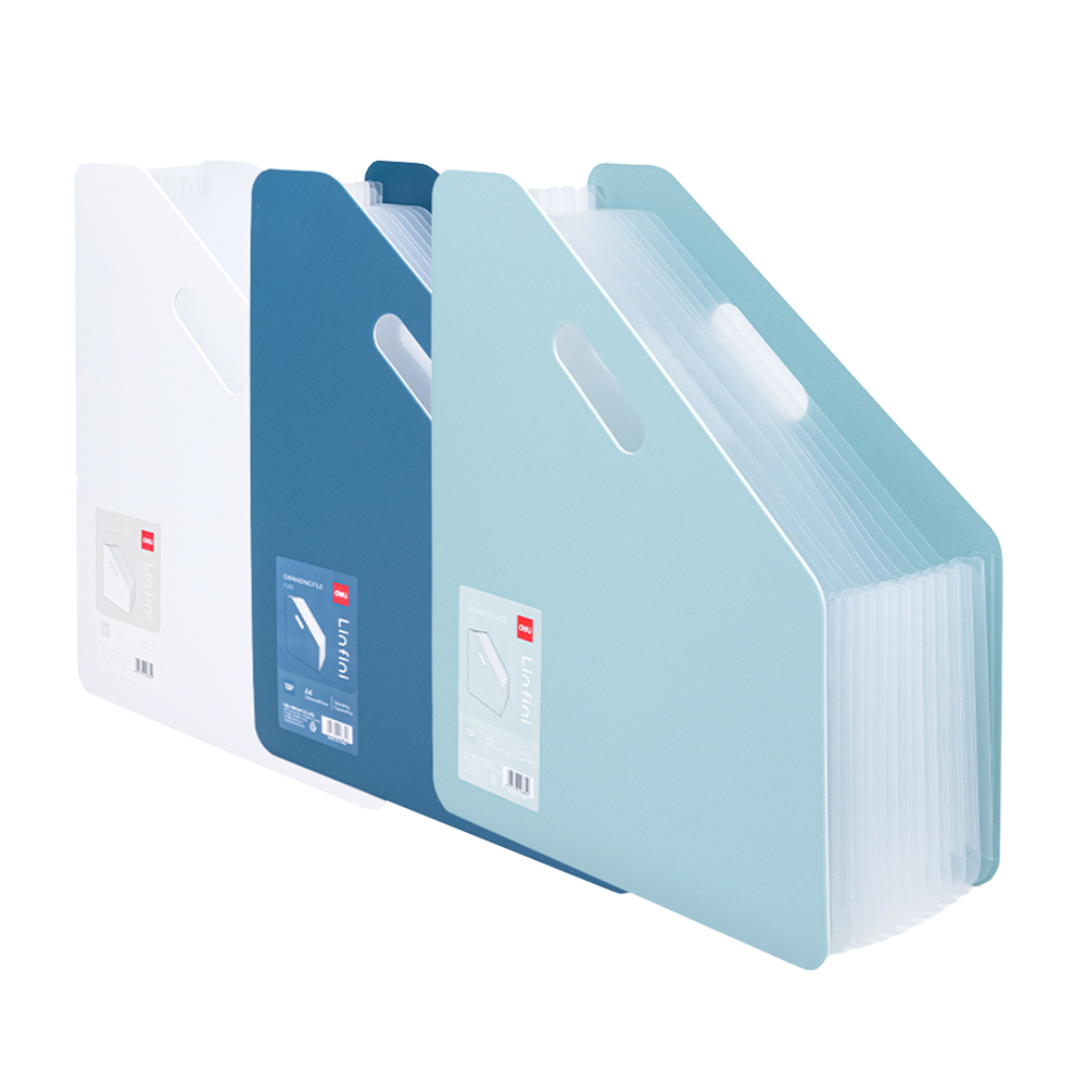 Archivador Expandible A4 13P Linfini Blanco/Azul/Verde Deli *UMV-3 und surtidas*