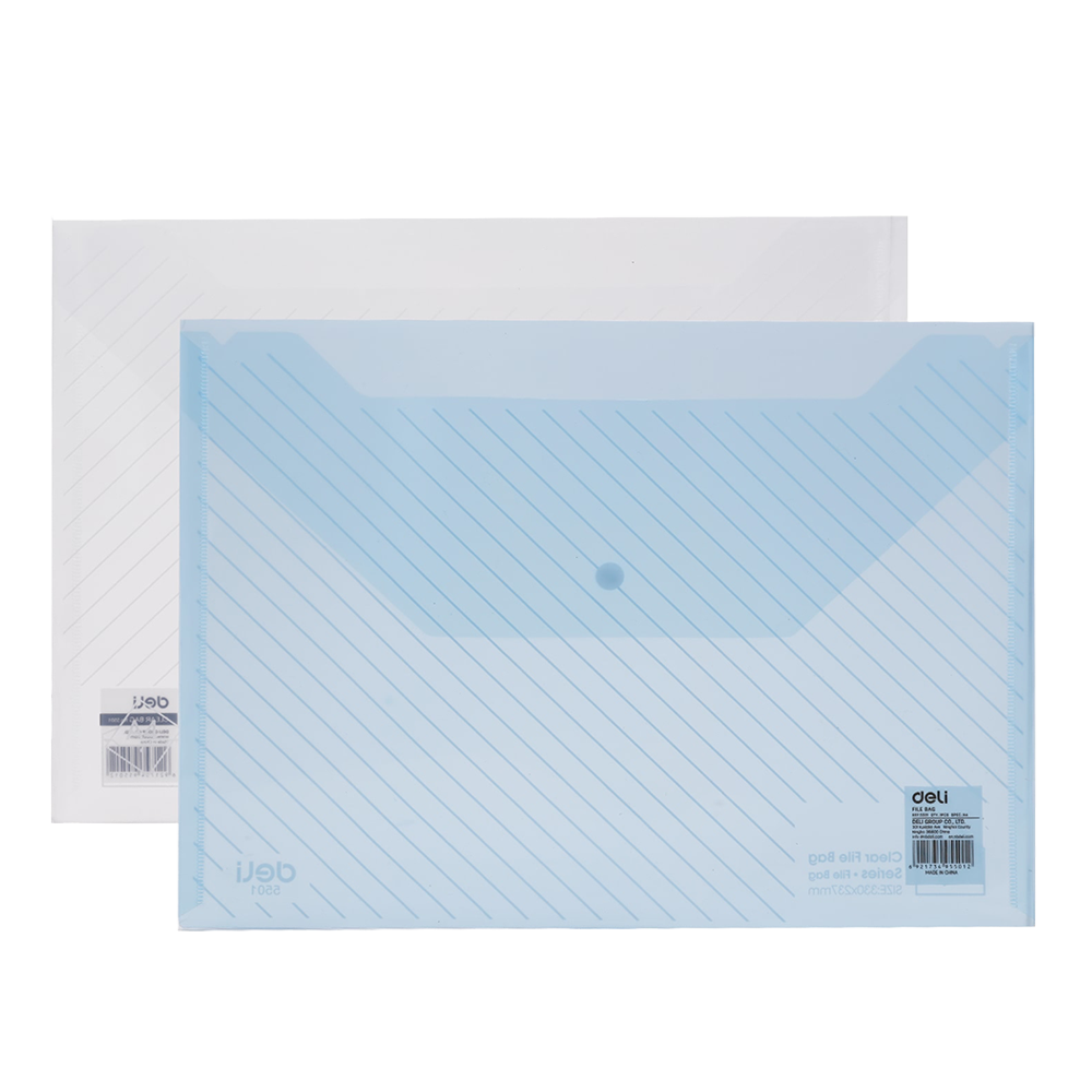 Sobre de Plástico transparente c/cierre botón Deli *UMV-1 set de 10und surtidas*