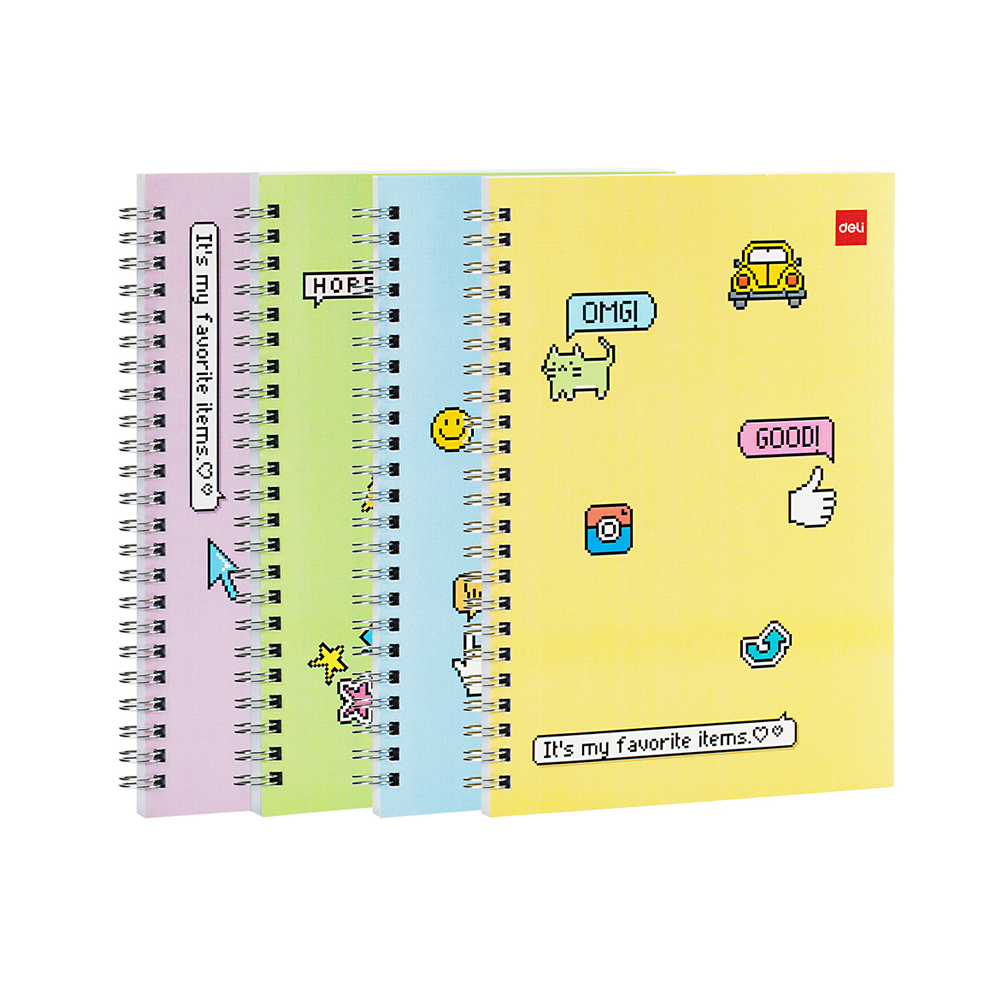 Cuaderno de rayas espiral A5 60 hojas Deli 4 variantes *UMV-4 und surtidos*