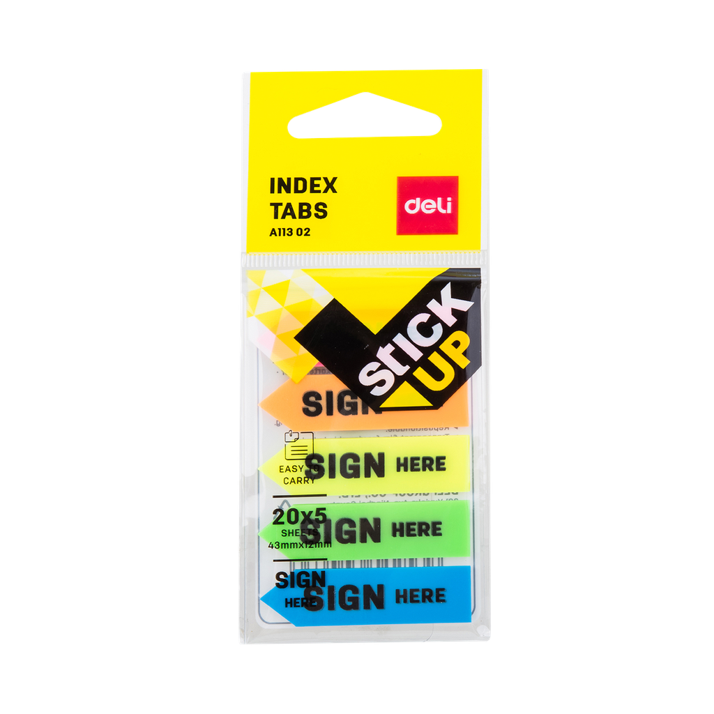 Notas Adhesivas - banderitas Deli 44x12mm *UMV-12 packs*