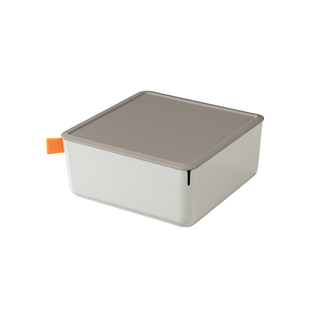 Caja organizador plástica gris claro Deli 212*212*93.5mm *UMV-1 und*