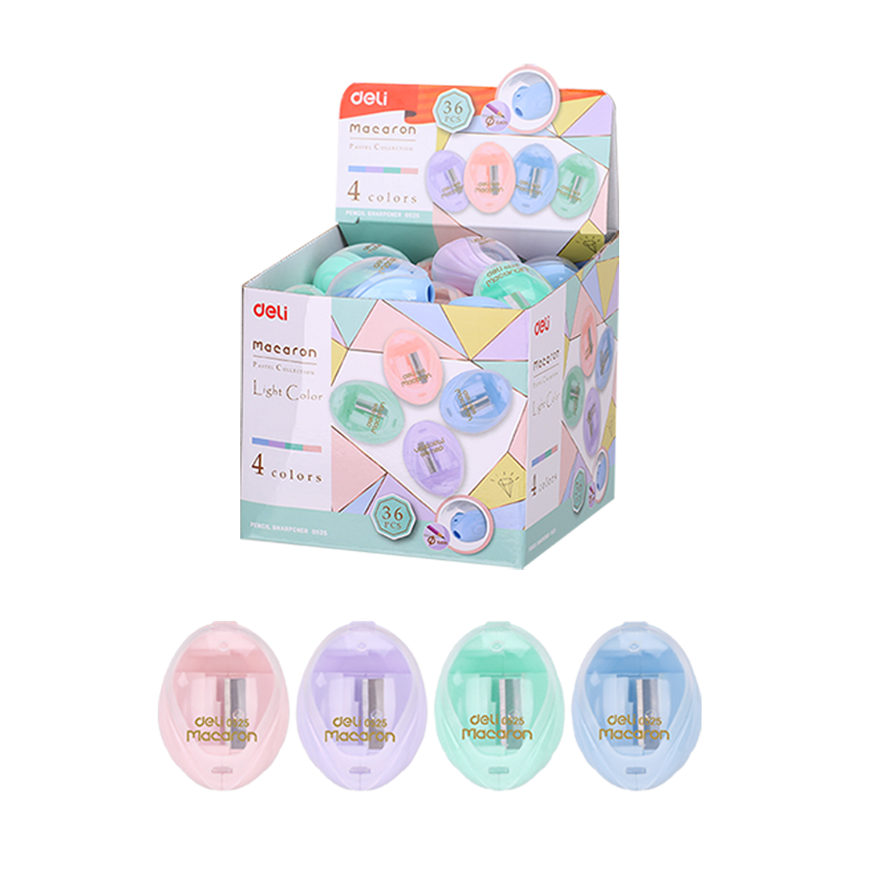 Sacapuntas Traslucido Macaron 1 hueco Display 36 un  *UMV- 1 Display*