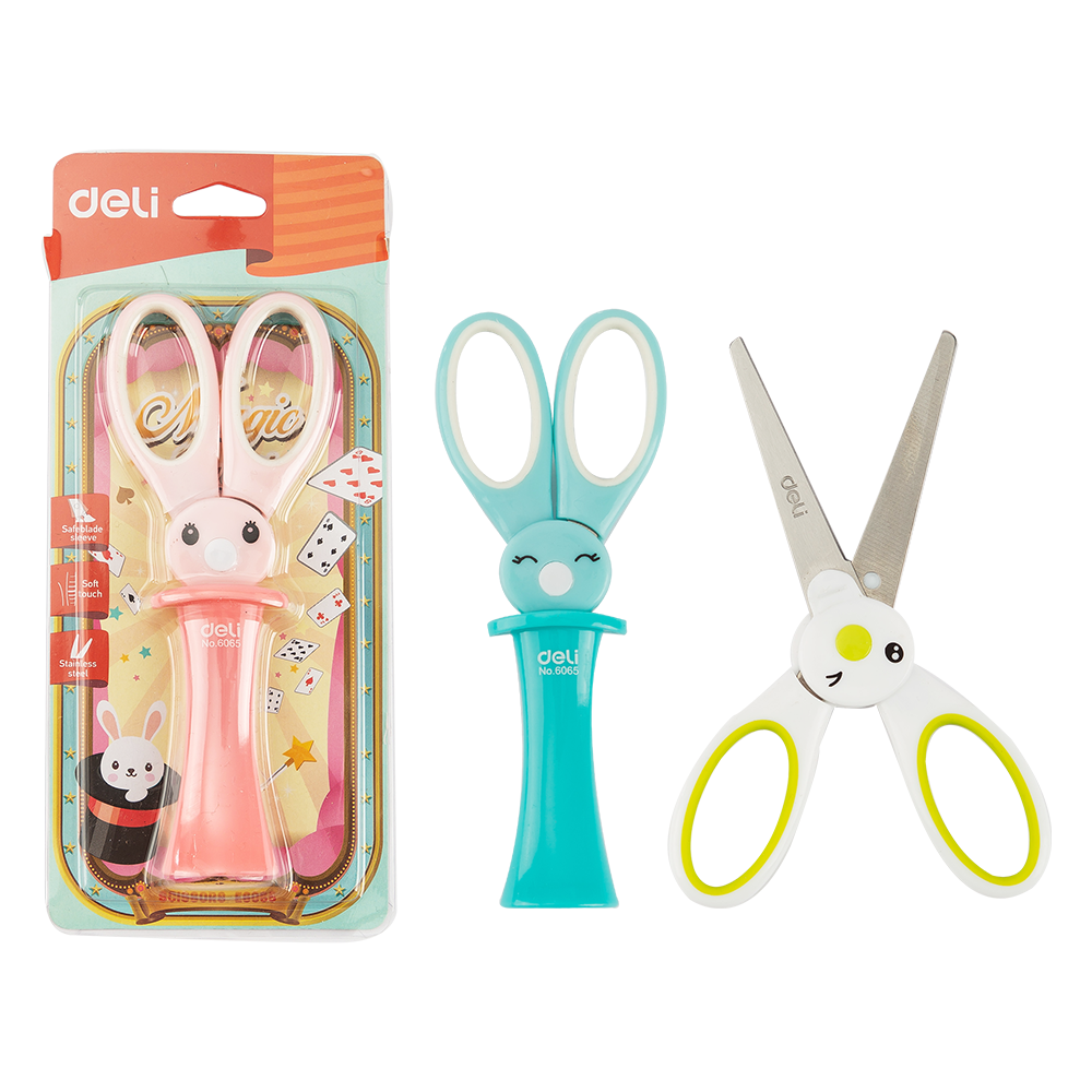 Tijera Escolar Conejito 137 mm Cuchilla Acero Deli *UMV- Inner 12 und*