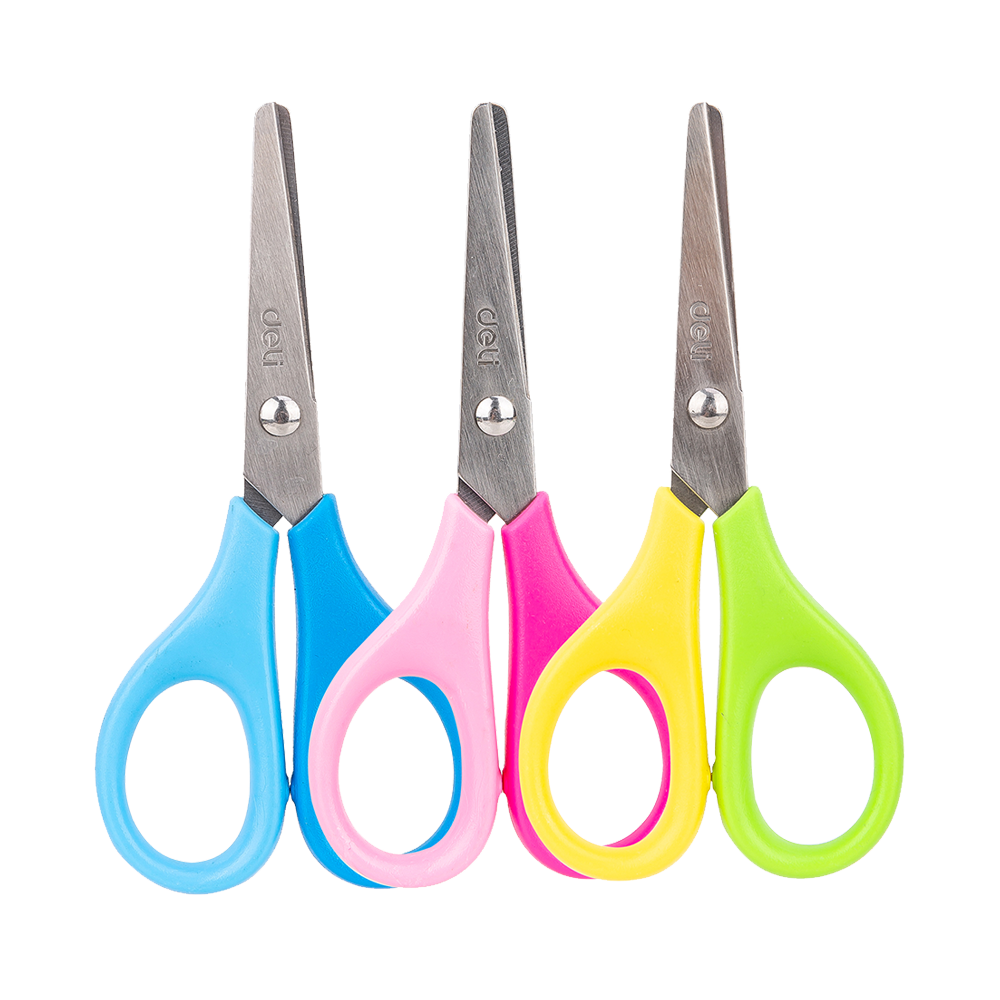 Tijera Escolar 115mm Azul/Rosado/Verde Deli *UMV- Inner 24u*