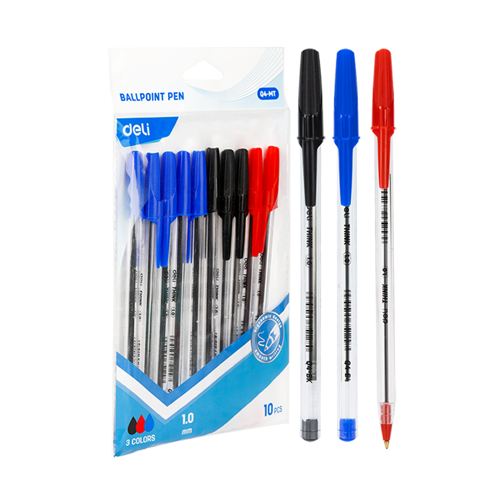 Bolígrafos Surtidos extra Suave con tapa Deli 1,0 mm Bolsa 10u *UMV- 1 bolsa*