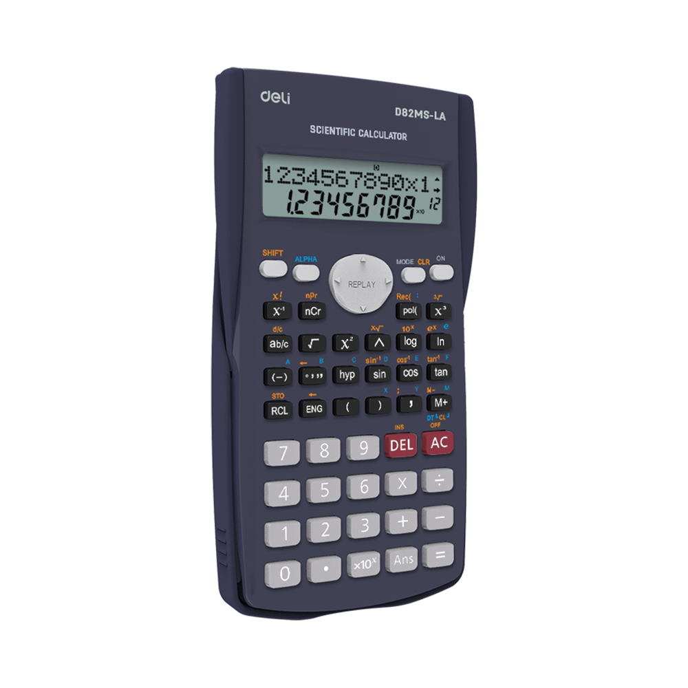 Calculadora Científica Pantalla de dos líneas - 10+2 dígitos Azul Oscuro Deli *UMV-1und*