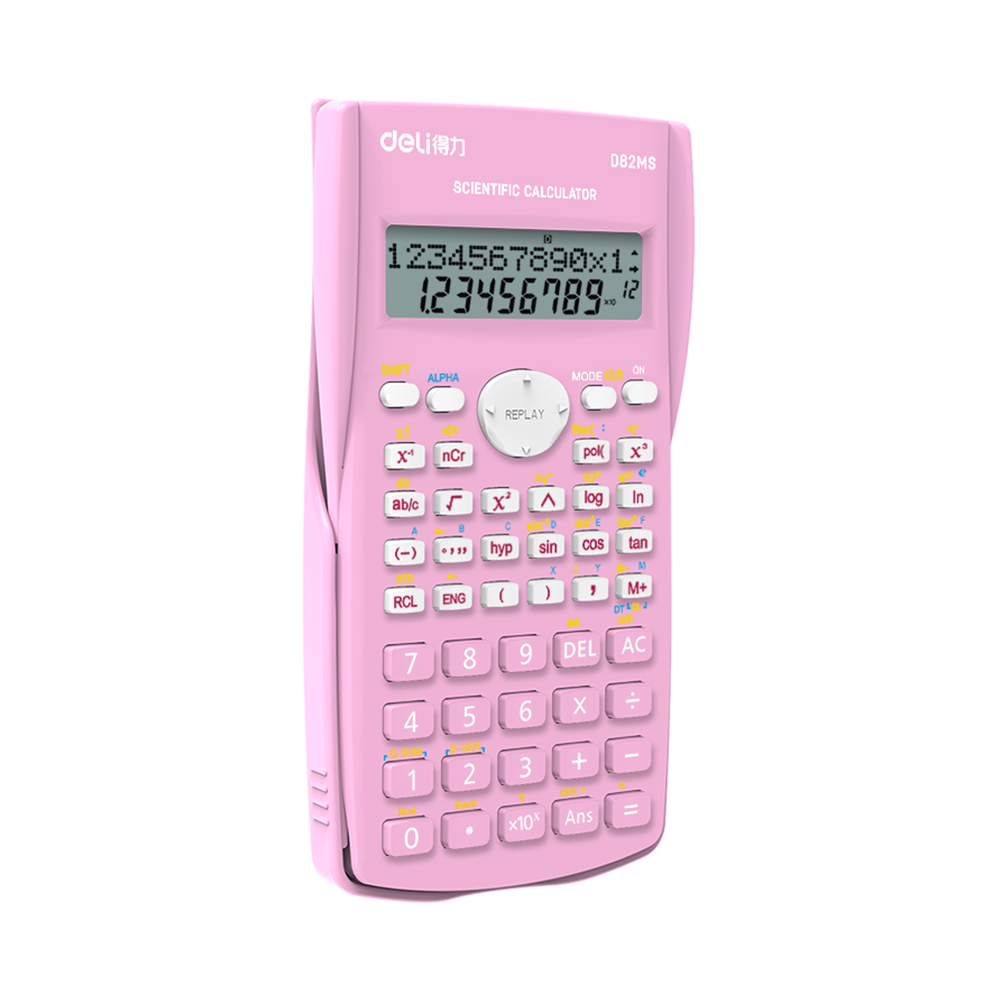 Calculadora Científica Pantalla de dos líneas - 10+2 dígitos Rosada Deli *UMV-1und*