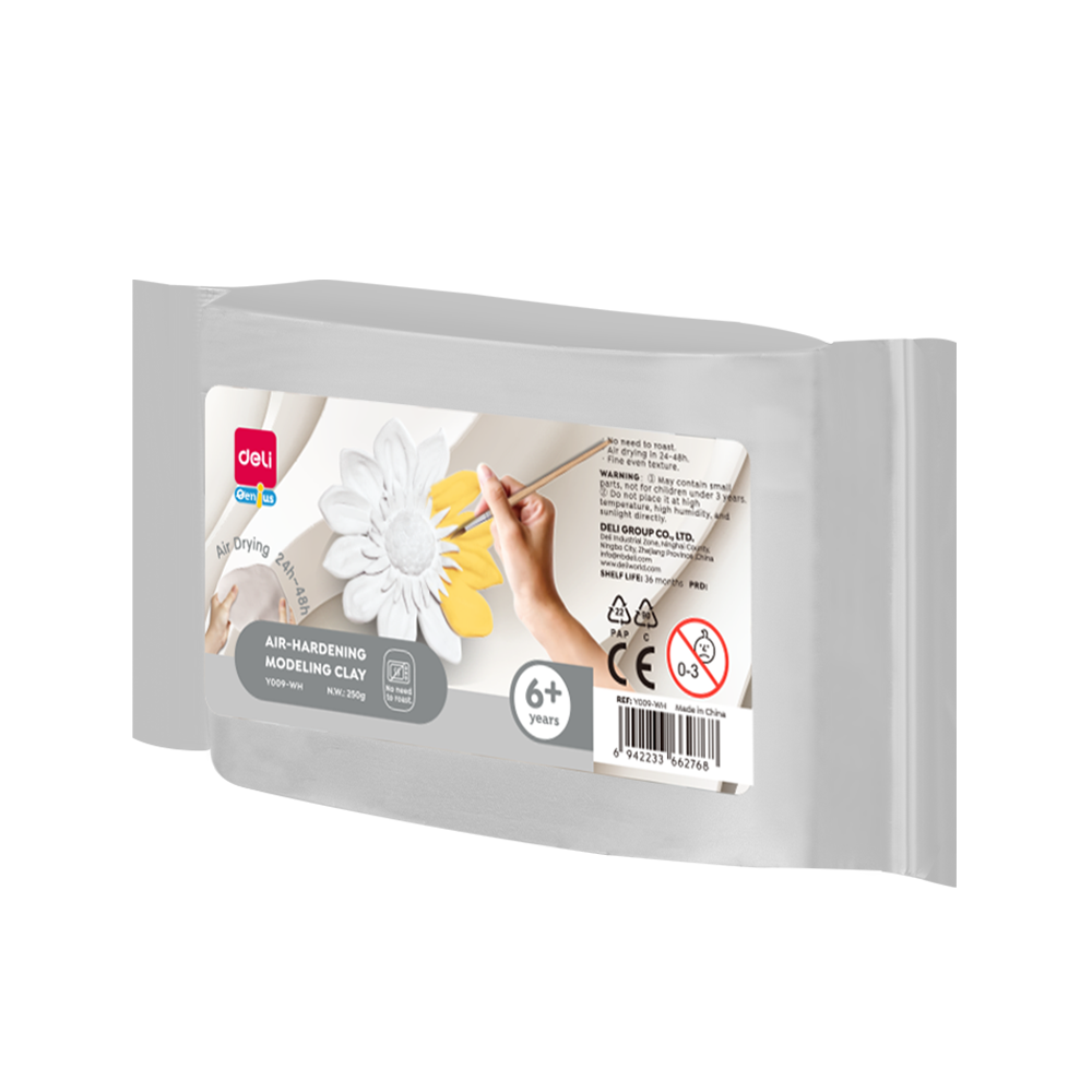 Arcilla Para Modelar Secado al Aire 250g Blanca Deli *UMV-1 und*