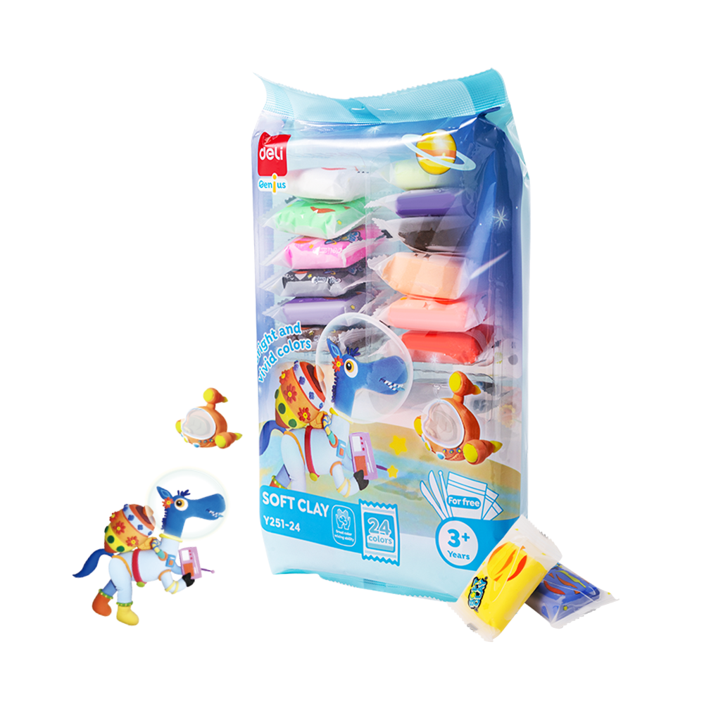 Arcilla Suave Moldeable 24 Colores Deli *UMV- 3 und*