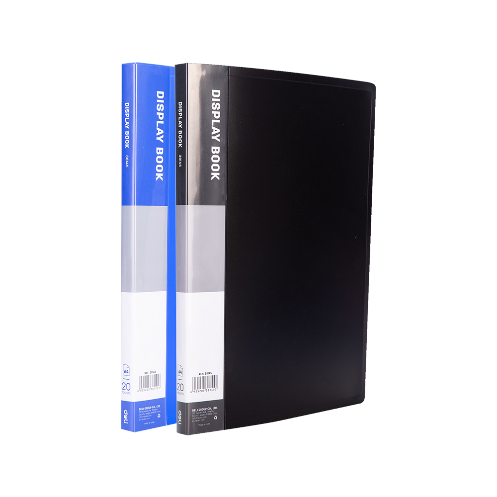 Carpeta Tipo Catálogo Azul/Negro A4 de 20 pág Deli *UMV-6 und surtidas*