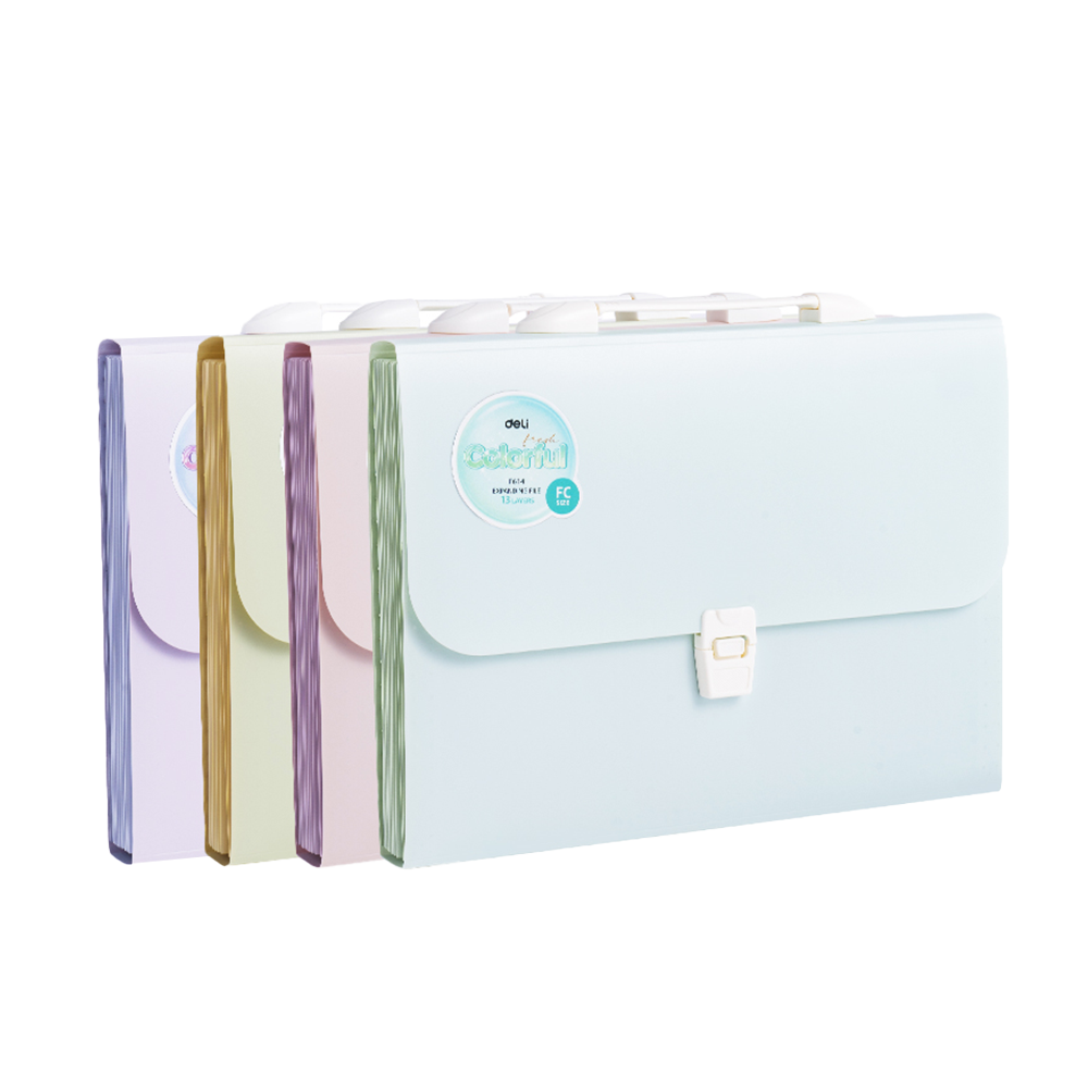 Archivador Maletin Macaron Deli Oficio 13 espacios *UMV- 4 und Surtidas*