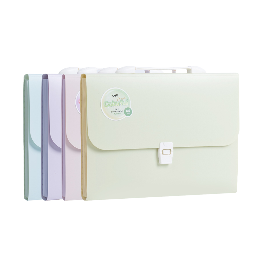 Archivador Maletin Macaron Deli A4 7 espacios *UMV- 4 und Surtidas*