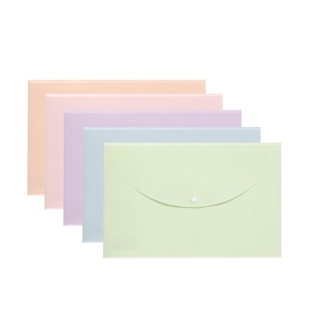Sobre de Plástico Pasteles Oficio c/cierre botón Deli *UMV-5 surtidas*