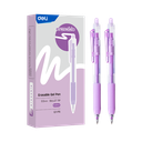 Bolígrafo de Gel Tinta Purpura Borrable Punta de 0,5 mm Deli *UMV-1 Caja de 12und*