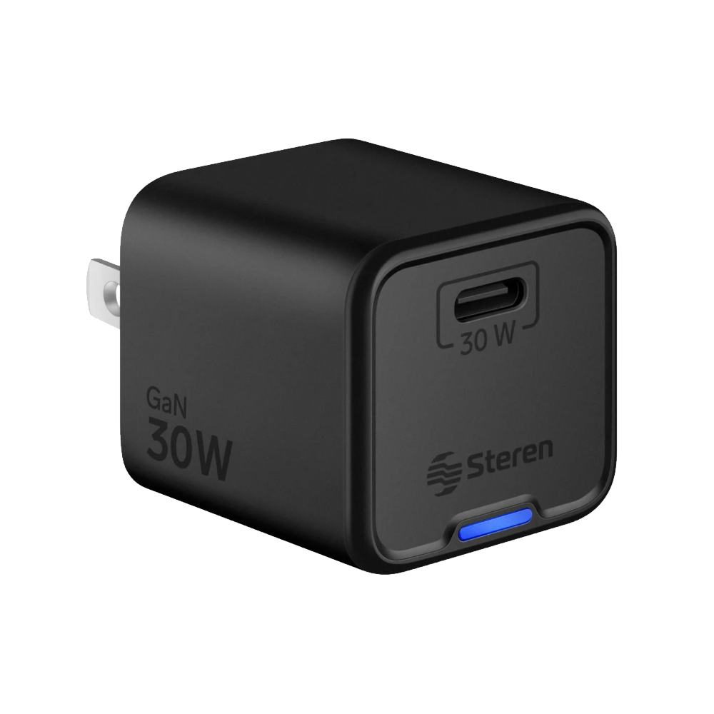 Cargador Carga Rápida Steren GaN USB C 30 W