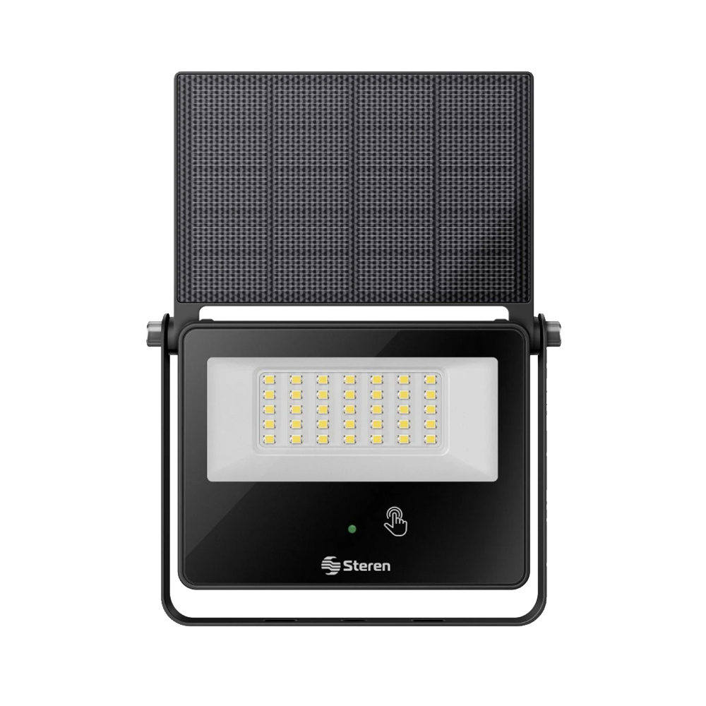 Reflector LED  20 W Steren c/batería recargable y panel solar
