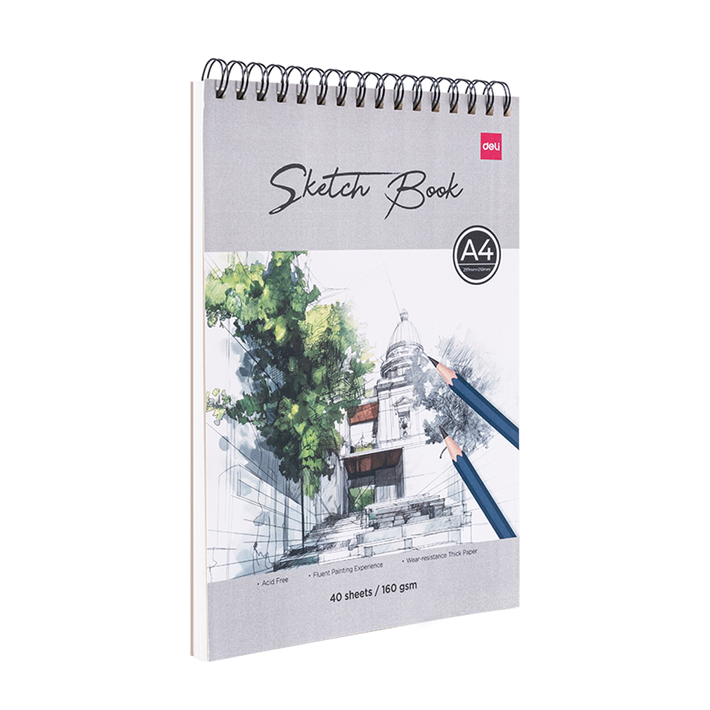 Block de Dibujo Sketchbook A4 40 Hojas De 160g Deli *UMV-1 unid*