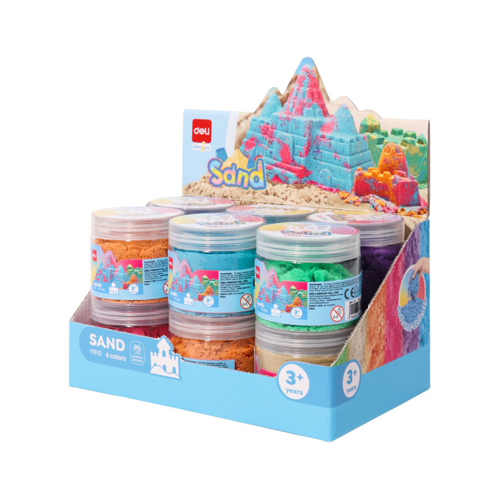 Arena Moldeable Colores Surtidos Deli *UMV-1 display 12 tarros*