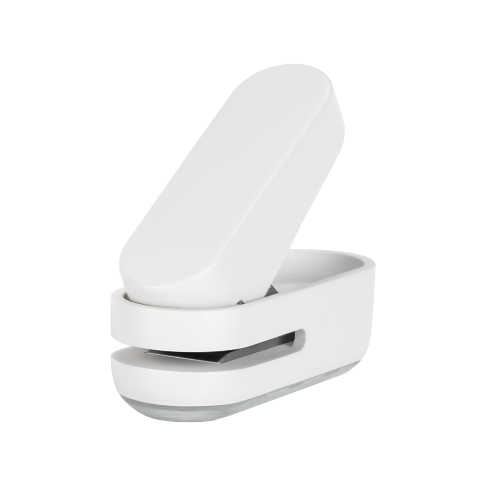 Perforador Nusign 1 orificio, 72x28x63 mm, 10 Hojas color blanco Deli *Unidad*
