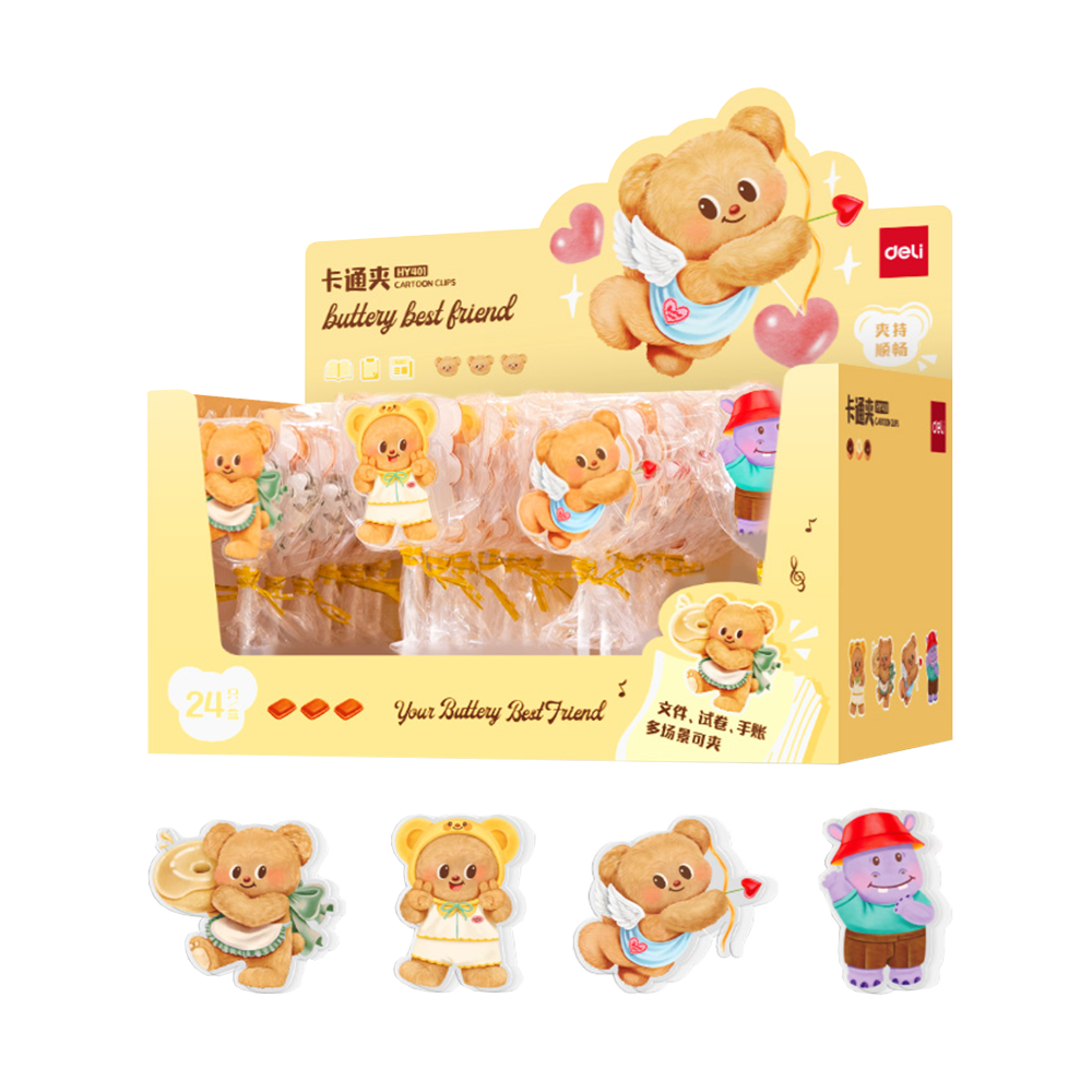 Clip Butter Bear (45*45*20) mm Deli *UMV-Display de 24 un*