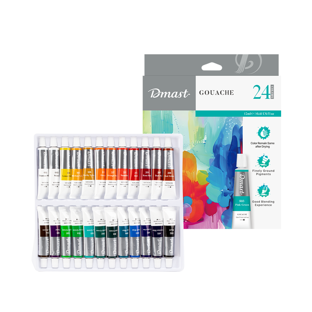 Set Guoache Dmast Deli 12 ml 24 colores *UMV-Unidad*