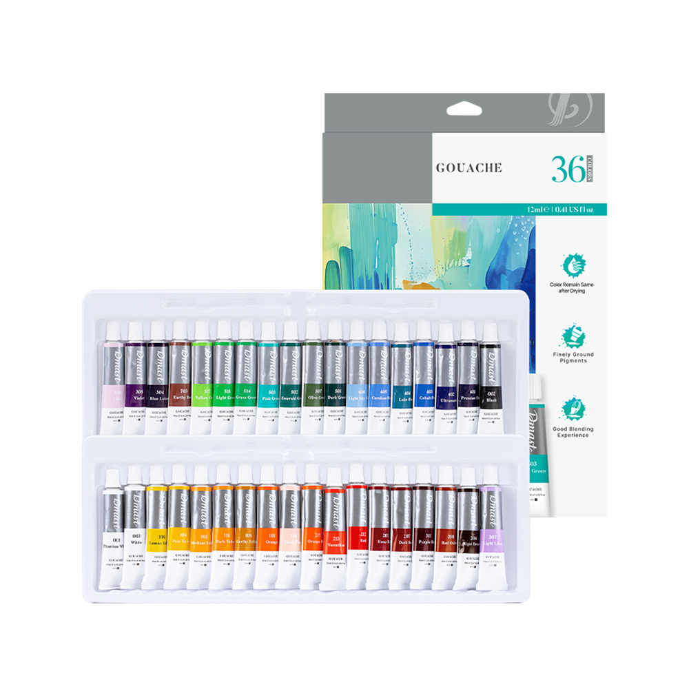 Set Guoache Dmast Deli 12 ml 36 colores *UMV-Unidad*