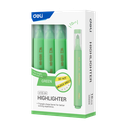 Resaltadores Deli Punta Biselada 1-4 mm Cuerpo Triangular Verde *UMV-1 caja de 10und*
