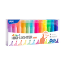 Resaltadores Deli Accentio Punta Biselada 1-4.5mm Set x12 Colores Fluorescentes y Pastel *UMV-1 set*
