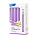 Resaltadores Deli Punta Biselada 1-4 mm Cuerpo Triangular Morado *UMV-1 caja de 10und*