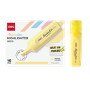 Resaltador Deli Accentio Punta Biselada 1-5mm Amarillo Pastel Set x10 Unidades *UMV-1 caja de 10und*