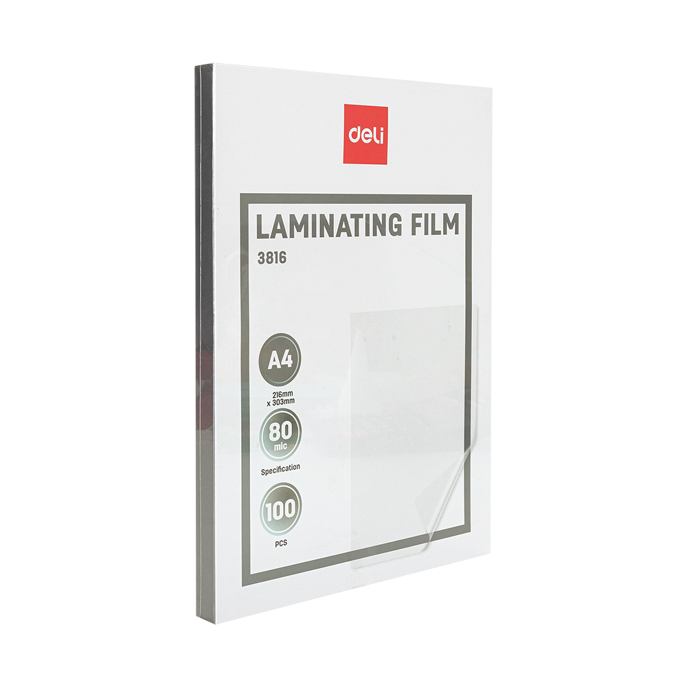 Paquete Plástico para Laminador A4 80 micras Transparente 100hojas Deli *UMV-1 paq*