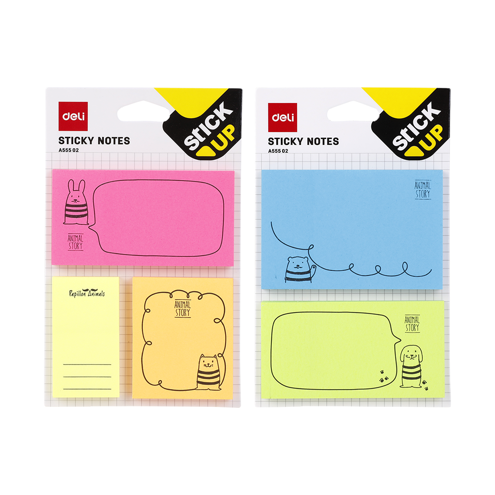 Notas Adhesivas (Sticky Notes) Deli Colores Surtidos 76x95 mm (50 Hojas) *UMV-Inner de 24 pack*